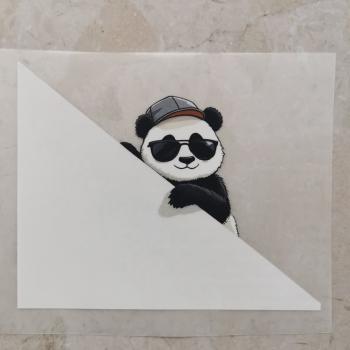 Bügelbild cooler Guck-Panda