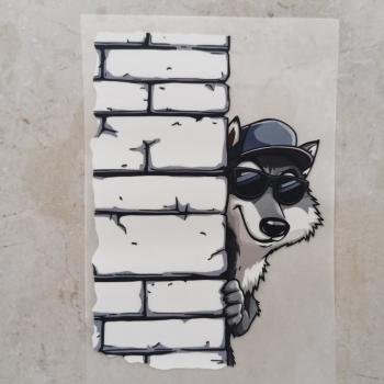 Bügelbild cooler Guck-Wolf