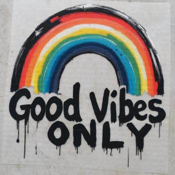 Bügelbild Good vibes only dunkel