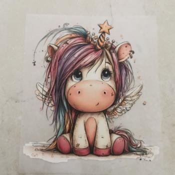 Bügelbild knuffiges Einhorn Stern