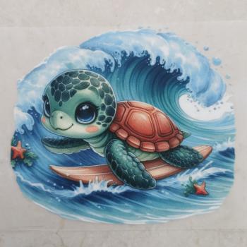 Bügelbild süße Sommerschildi surfend