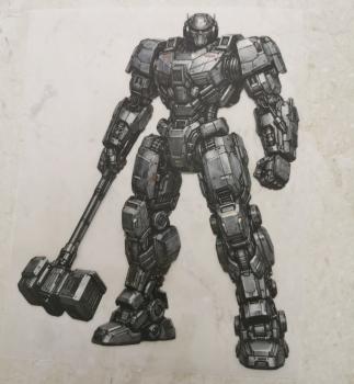 Bügelbild Mech-Warrior Hammer