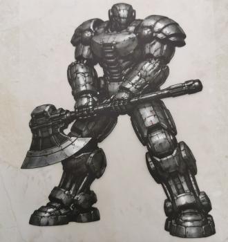 Bügelbild Mech-Warrior Axt
