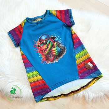 Preview: Bügelbild bunter cooler Dino