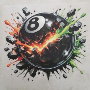 Bügelbild Billard-Kugel