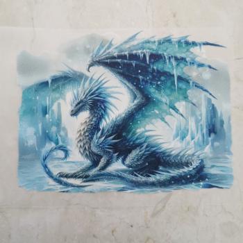 Bügelbild Elementdrache Eis