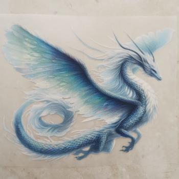 Bügelbild Elementdrache Luft