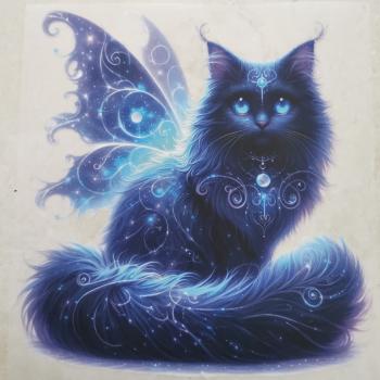 Bügelbild Flügelkatze Vollmond