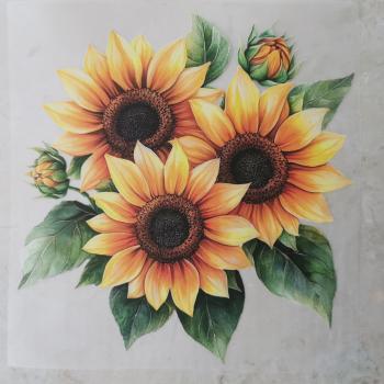 Bügelbild Fünf Sonnenblumen