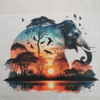 Bügelbild Naturelefant