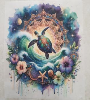 Bügelbild Meeresschildkröte mit Mandala