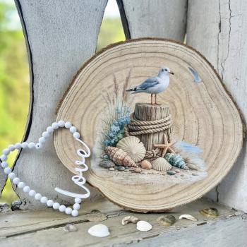 Preview: Bügelbild Möwe am Strand