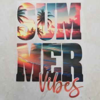 Bügelbild Summervibes Palmen dunkel