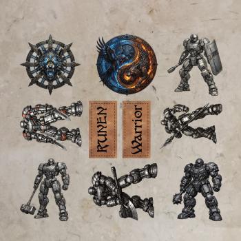 Bügelbild-Bundle Runen und Warrior