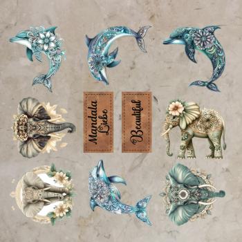 Bügelbild-Bundle Mandala-Tiere