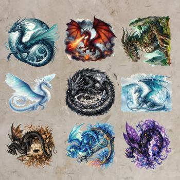 Bügelbild-Bundle Elementedrachen