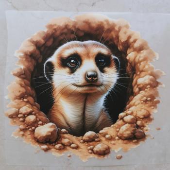 Bügelbild Erdmännchen Höhle