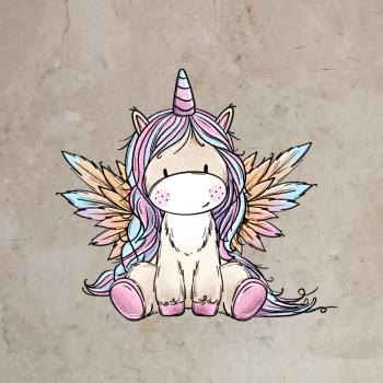 Bügelbild Einhornliebe mit Flügel