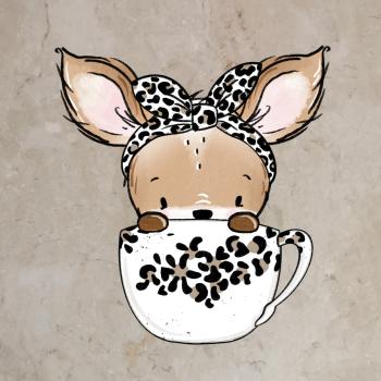 Bügelbild Reh Lina Tasse