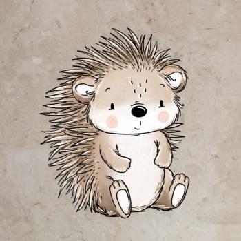 Bügelbild Igel sitzend