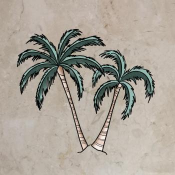 Bügelbild Aloha Palme dunkel