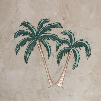 Bügelbild Aloha Palme hell