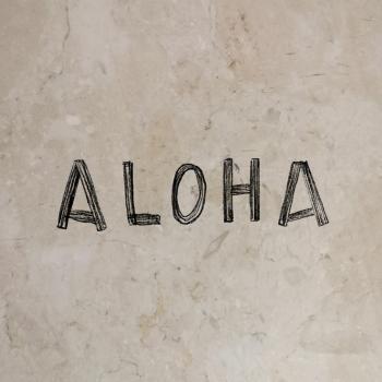 Bügelbild Aloha Schriftzug