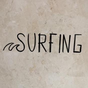 Bügelbild Surfing Schriftzug