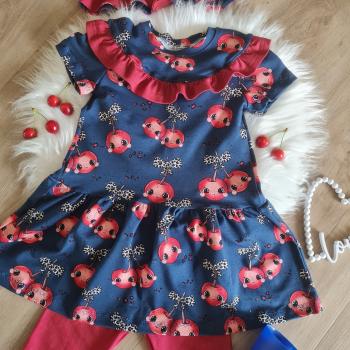 Preview: Jersey Kirschen dunkelblau