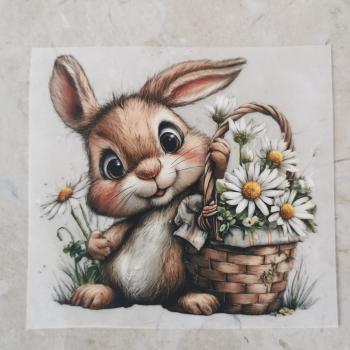 Bügelbild Blumenhase Korb