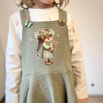 Preview: Bügelbild Mädchen mit Hase