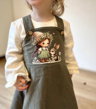 Preview: Bügelbild Mädchen mit Hase Hut