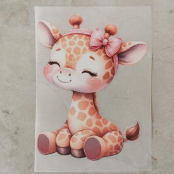 Bügelbild Schleifengiraffe freuend