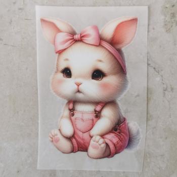 Bügelbild Schleifenhase sitzend