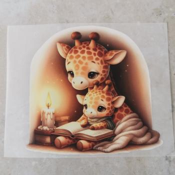 Bügelbild Lesezeit Giraffen