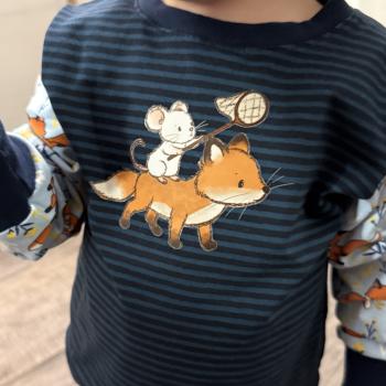 Preview: Bügelbild Fuchs und Maus Kescher