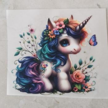 Bügelbild Blumeneinhorn stehend