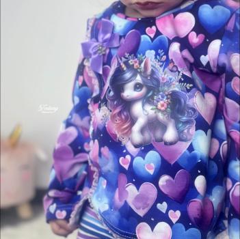 Preview: Bügelbild Blumeneinhorn laufend