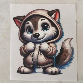 Bügelbild Wolf Hoodie-Jacke