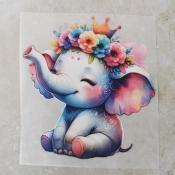 Bügelbild süßer Elefant Krone