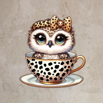 Bügelbild Leo-Tassentier Eule ohne Hasenohren