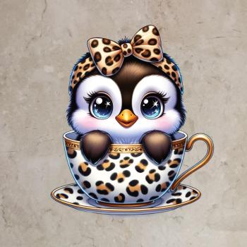 Bügelbild Leo-Tassentier Pinguin ohne Hasenohren