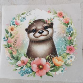 Bügelbild Frühlingskranz Otter