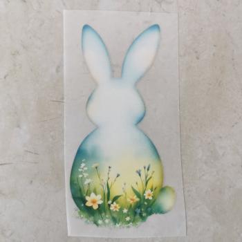 Bügelbild Osterhase Landschaft