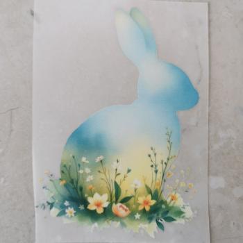 Bügelbild Osterhase Landschaft seitlich