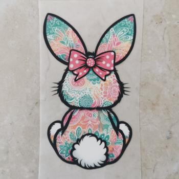 Bügelbild bunte Hasensilhouette