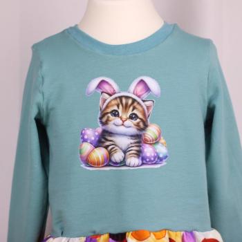 Preview: Bügelbild Osterkatze viele Eier