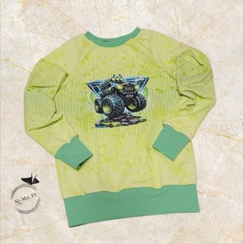 Preview: Bügelbild grüner Monstertruck Dreieck