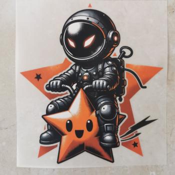 Bügelbild cooler Astronaut Stern