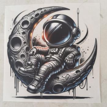 Bügelbild cooler Astronaut Mond